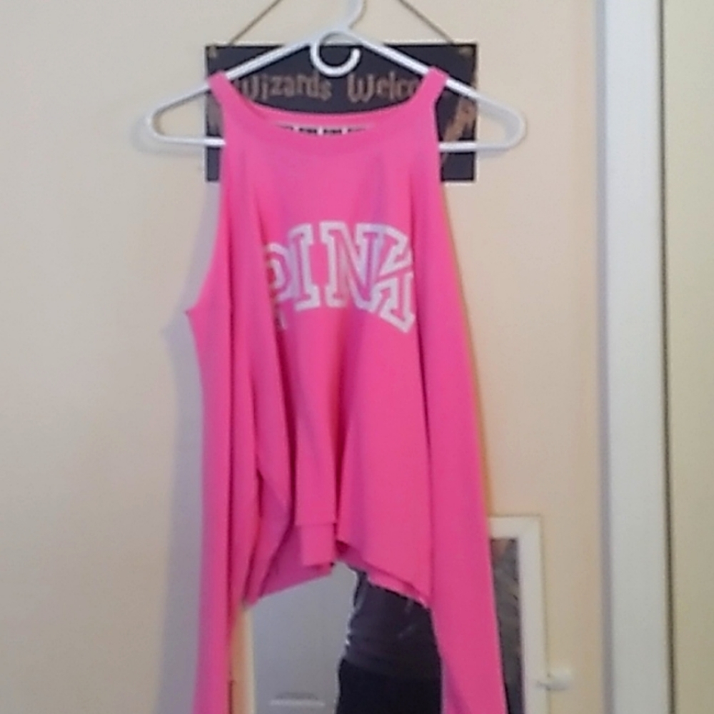 Open shoulder sweatshirt